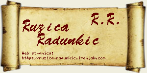 Ružica Radunkić vizit kartica